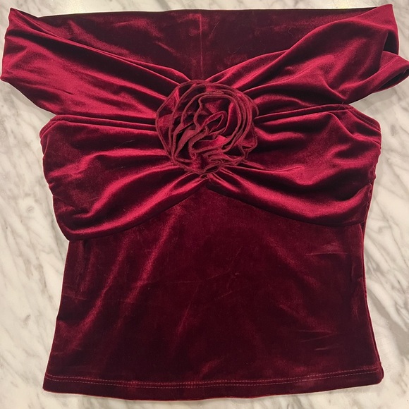 Reformation velvet off the shoulder top. Worn once! - Picture 3 of 7